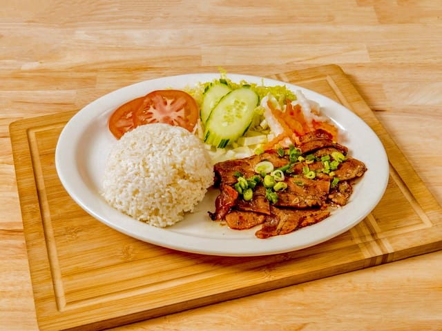 Grilled Pork With Rice.