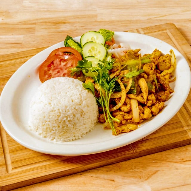 Lemongrass Chicken With Rice.