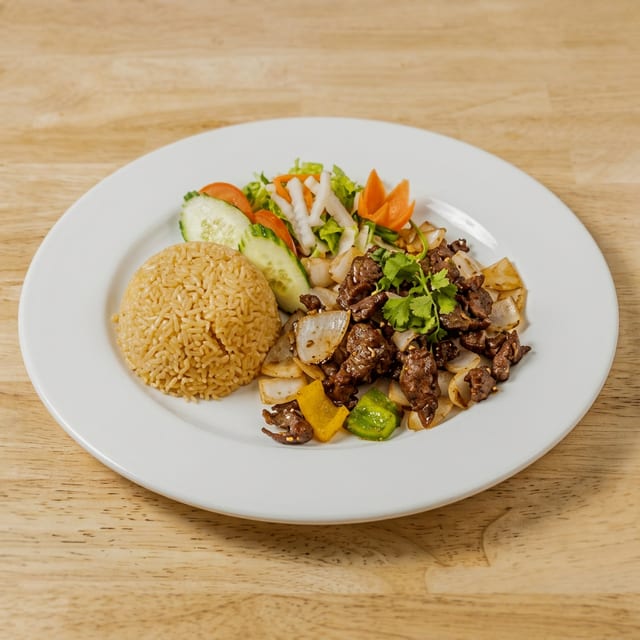 Shaking Beef With Rice.